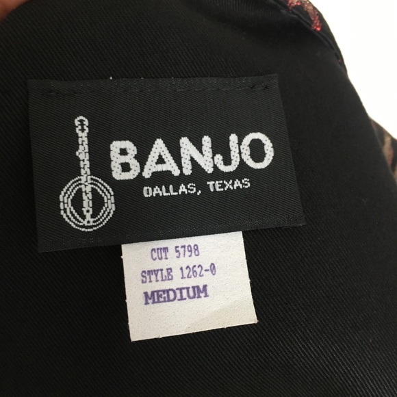 Vintage Banjo Dallas Western Jacket Flames Moto M - Picture 7 of 8